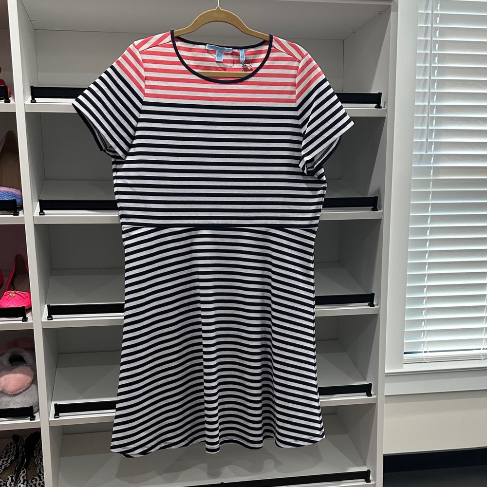 Draper James Striped Pink and Black Dress 1X